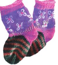 Носки с полосками и вышивкой Носки с полосками и вышивкой