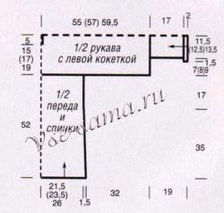 Туника из двух видов пряжи, выкройка