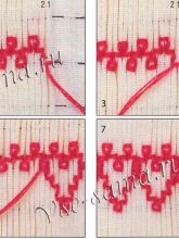 Фламандский шов - сердечки Фламандский шов - сердечки