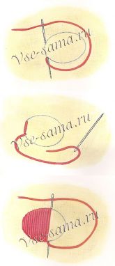 Плоская гладь - закругленный фрагмент Плоская гладь - закругленный фрагмент