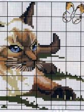 Сиамская кошечка - Схема для вышивания крестиком Сиамская кошечка - Схема для вышивания крестиком