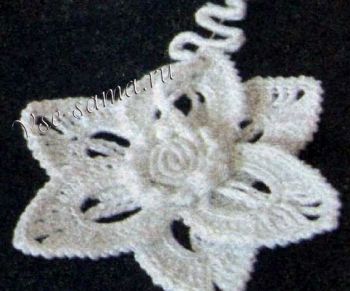 Элемент в технике ирландского кружева "Цветок", фото Элемент в технике ирландского кружева "Цветок", фото