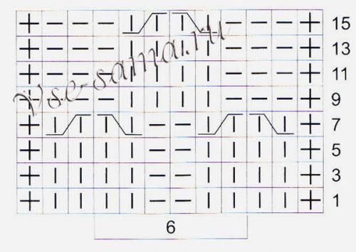 Схема для вязания узора - ягода-малина Схема для вязания узора - ягода-малина