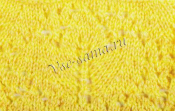 Узор спицами - листья желтые, фото Узор спицами - листья желтые, фото