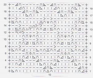 Схема для вязания ажурного узора Схема для вязания ажурного узора