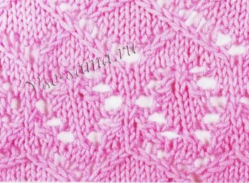 Узор спицами - розовый ажур, фото Узор спицами - розовый ажур, фото