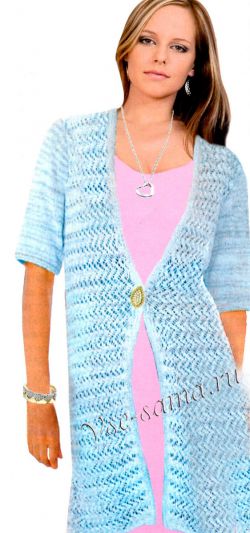 Жакет с короткими рукавами спицами Жакет с короткими рукавами спицами