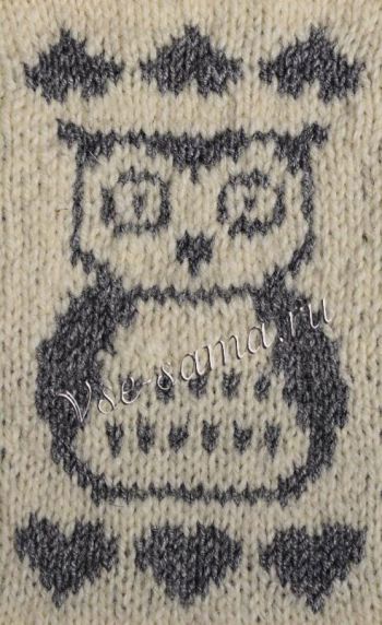 Жаккардовый узор "сова", фото Жаккардовый узор "сова", фото